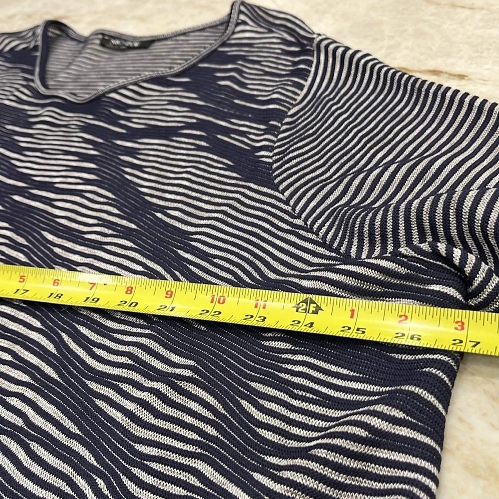 Nic+Zoe | Blue &‎ Grey Textured Zebra Sweater | Plus Size (Est. 3X)